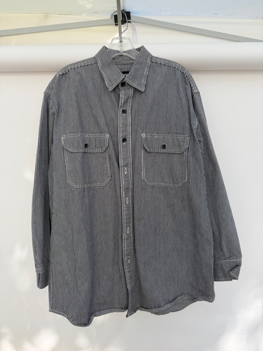 KEY oversized shirt / jacket in cotton hickory stripe